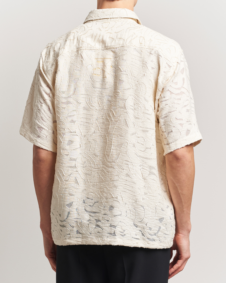 Herren | Hemden | NN07 | Freddy Transparent Knitted Short Sleeve Shirt Ivory