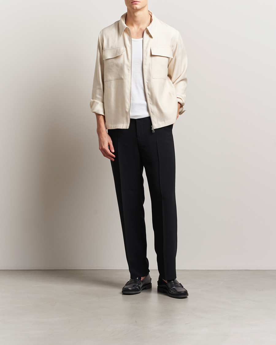Herren | Hemden | NN07 | Alban Cotton/Linen Overshirt Ivory