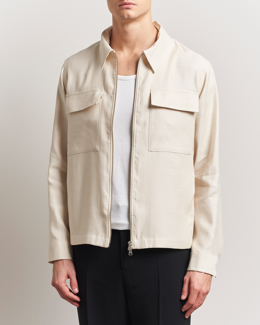 Herren | Hemden | NN07 | Alban Cotton/Linen Overshirt Ivory