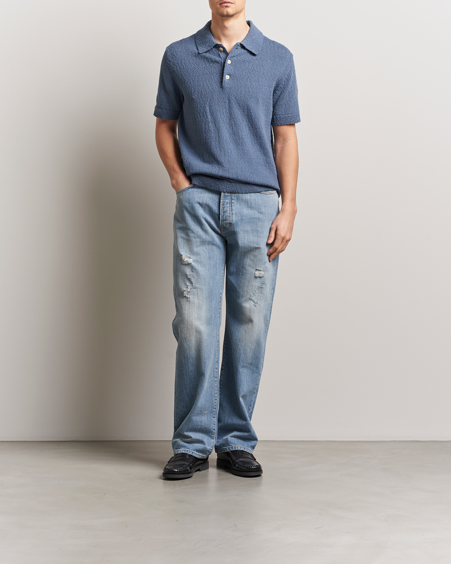 Herren | Poloshirts | NN07 | Randy Knitted Polo Bering Blue