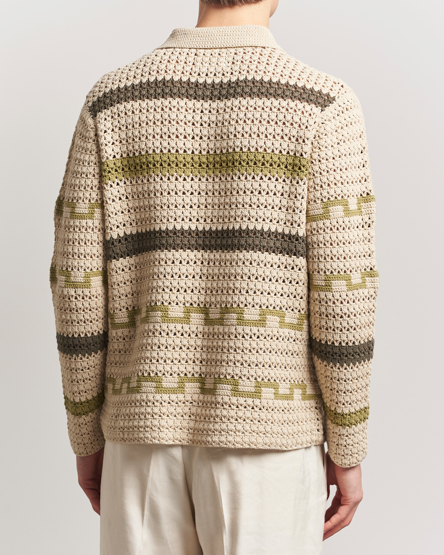 Herren | Pullover | NN07 | Frank Crochet Knitted Cardigan Oat