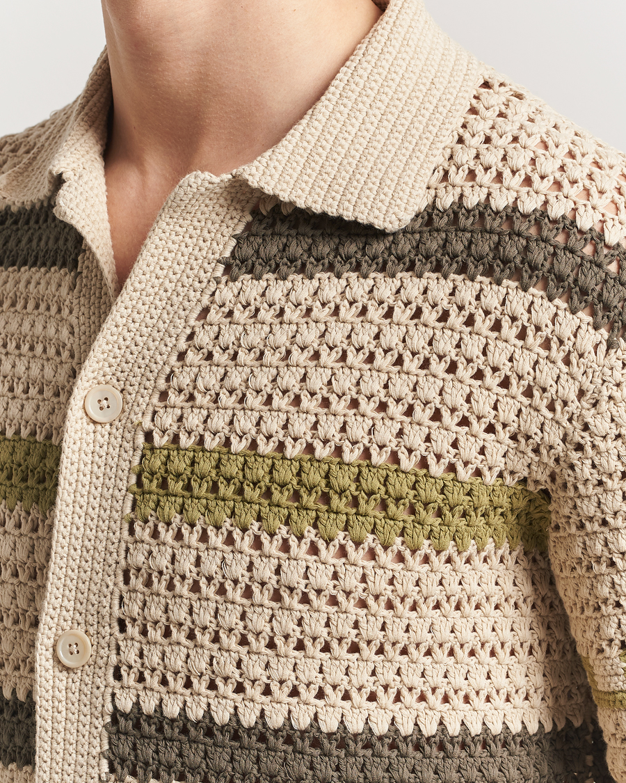Herren | Pullover | NN07 | Frank Crochet Knitted Cardigan Oat