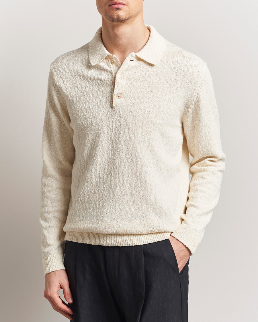 Herren | Pullover | NN07 | Randy Knitted Long Sleeve Polo Ecru