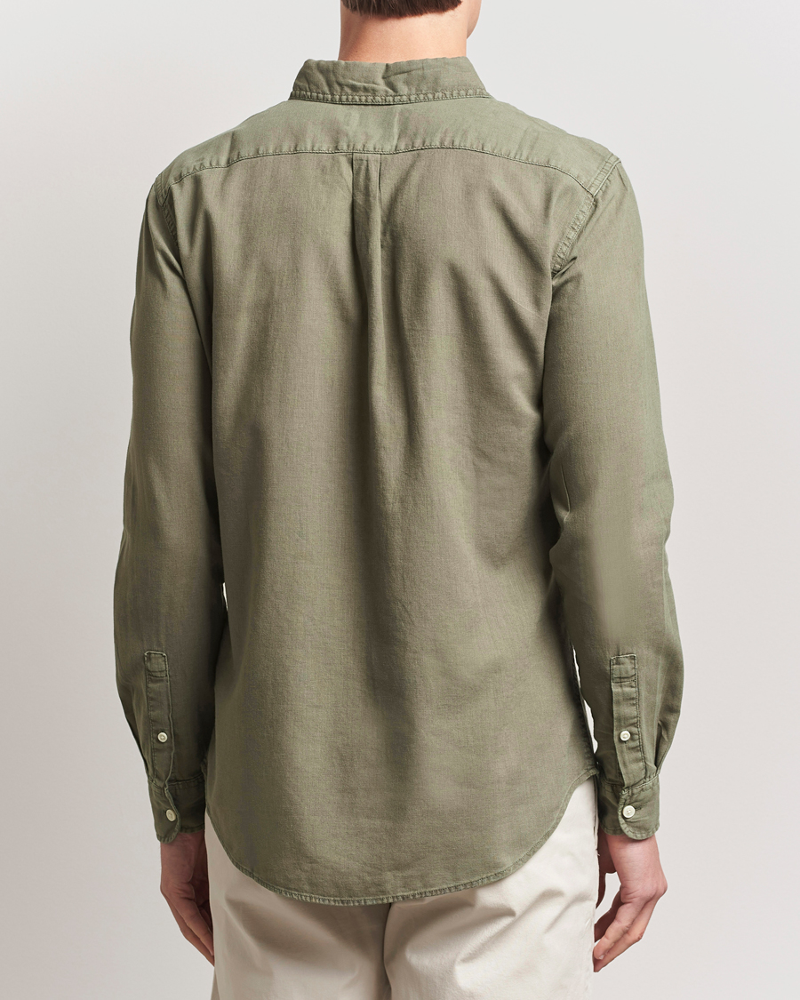 Herren | Hemden | Dockers | Slim Linen/Cotton Shirt Teal Leaf