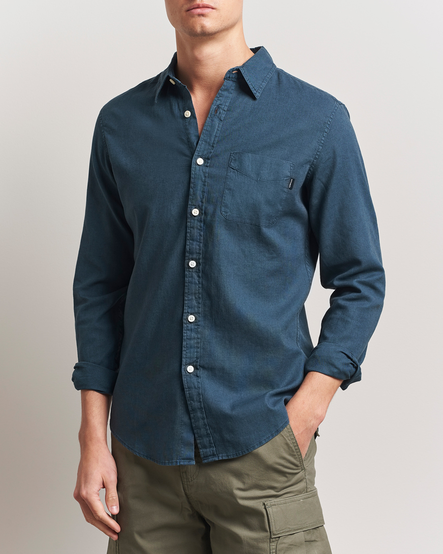 Herren | Hemden | Dockers | Slim Linen/Cotton Shirt Stratified Sea