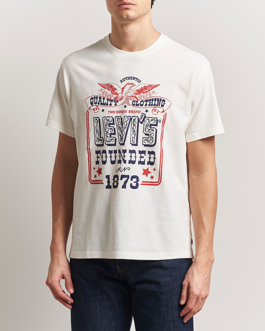 Herren | T-Shirts | Levi's | Relaxed Fit Printed Crew Neck T-Shirt Egret White