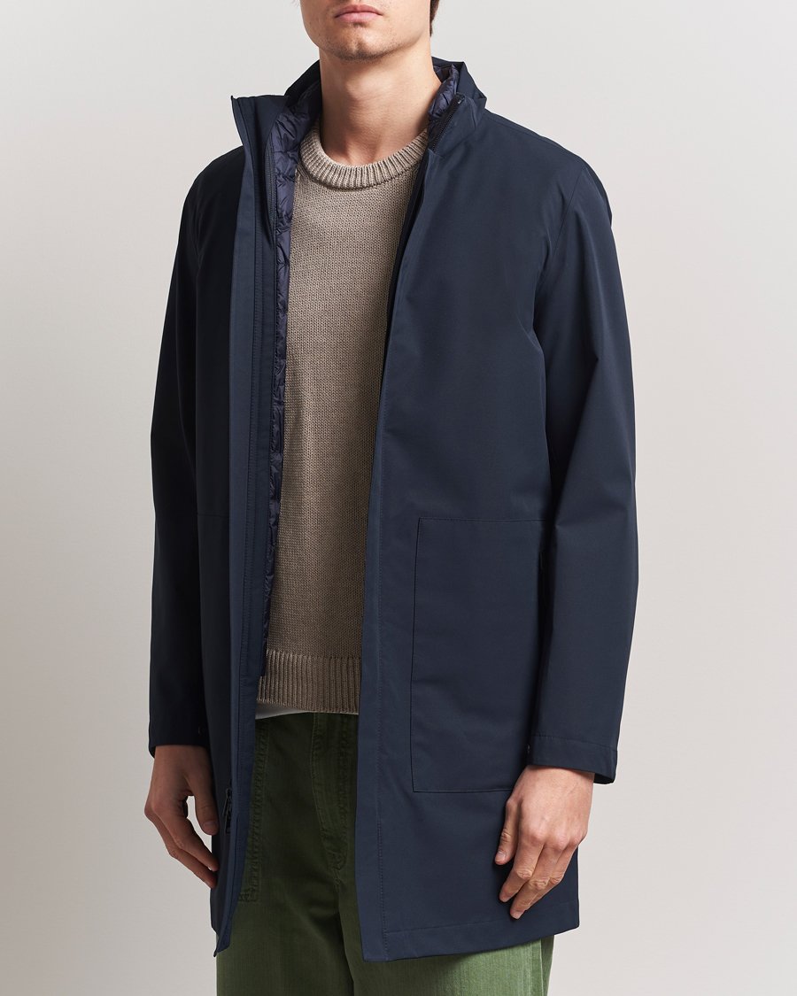 Herren | Jacken | Woolrich | Two Layer 2 in 1 Carcoat Melton Blue