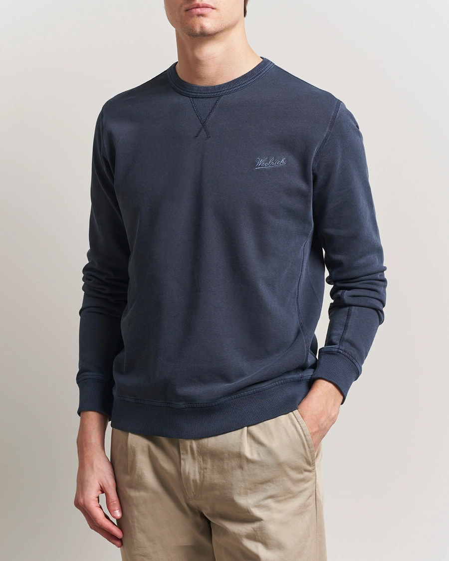Herren | Pullover | Woolrich | Garment Dyed Crewneck Dream Blue