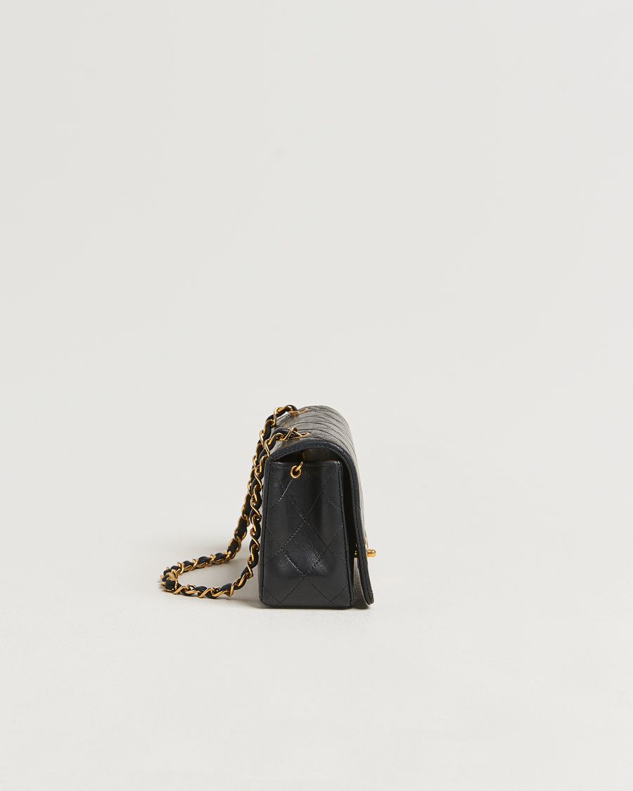 Herren | Chanel Pre-Owned Mini Single Full Flap Bag Black Lambskin | Chanel Pre-Owned | Mini Single Full Flap Bag Black Lambskin