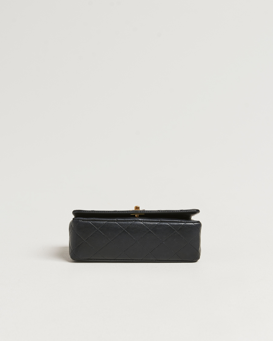 Herren | Chanel Pre-Owned Mini Single Full Flap Bag Black Lambskin | Chanel Pre-Owned | Mini Single Full Flap Bag Black Lambskin
