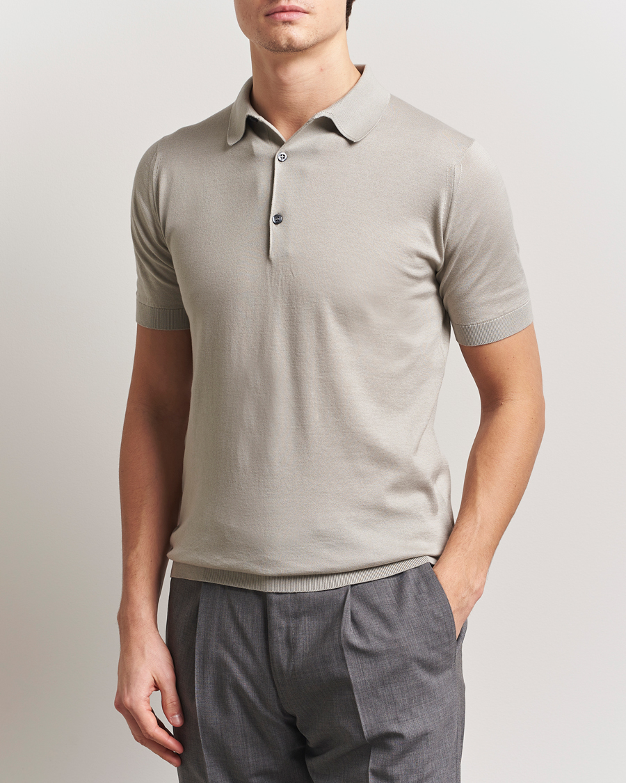 Herren | Poloshirts | John Smedley | Adrian Slim Fit Sea Island Polo Parchment