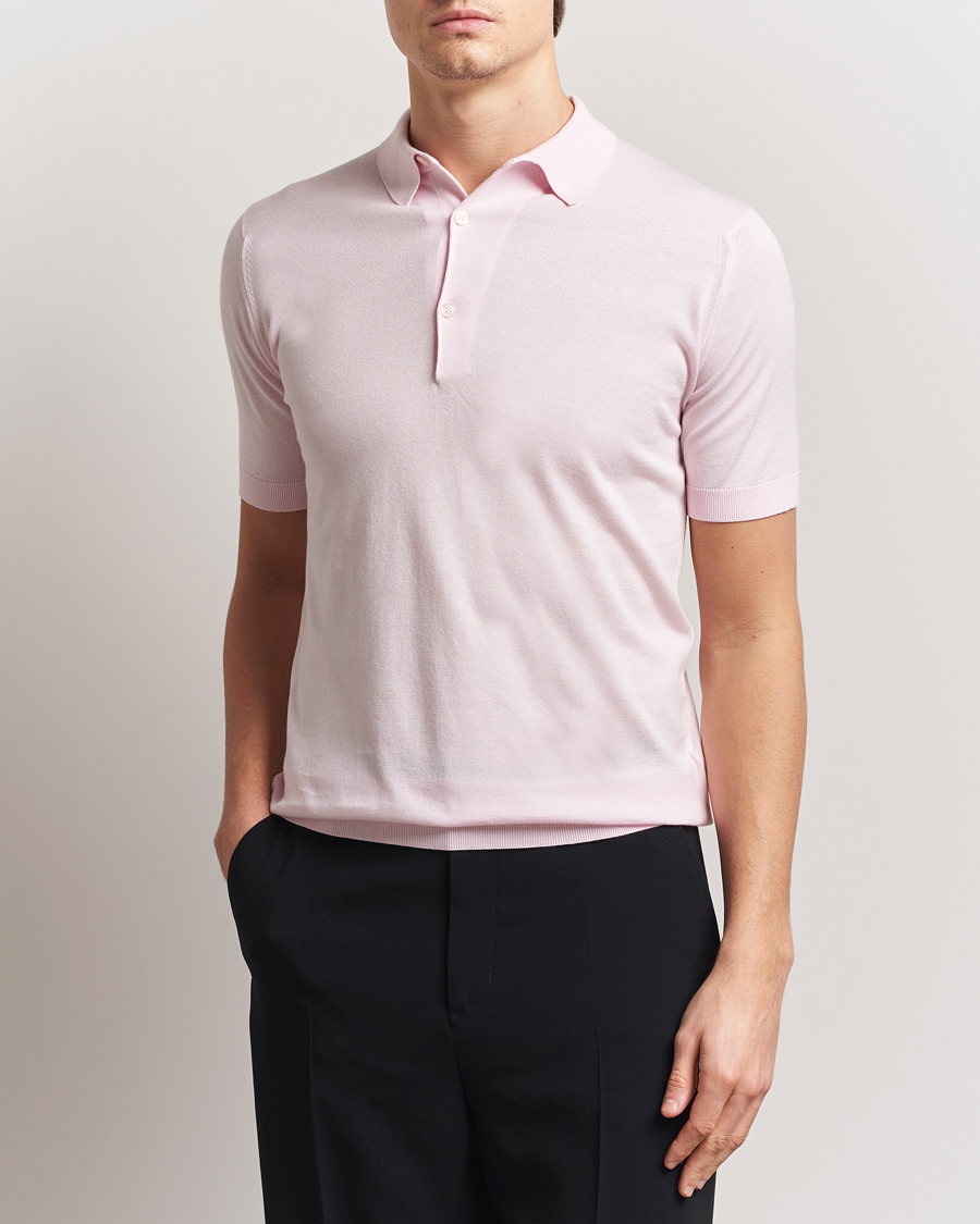 Herren | Poloshirts | John Smedley | Adrian Slim Fit Sea Island Polo Soft Pink