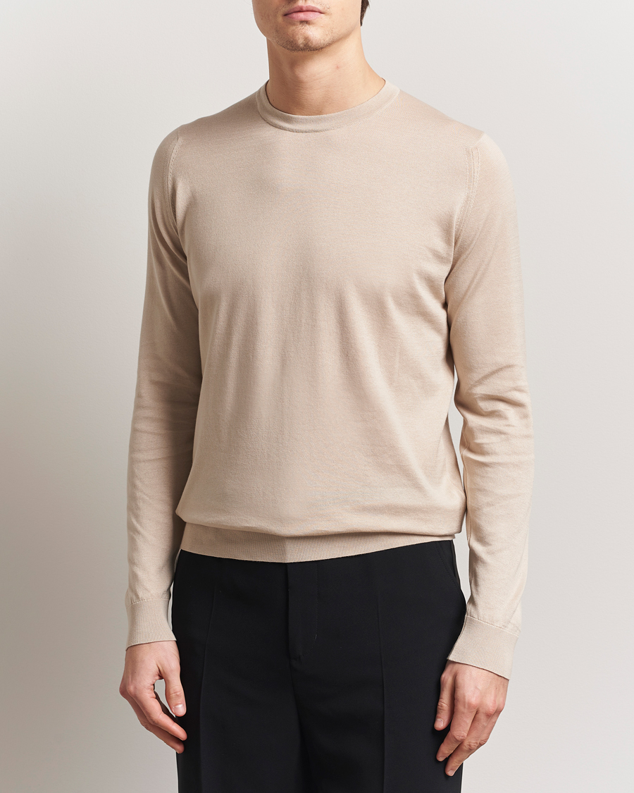 Herren | Pullover | John Smedley | Rowland Sea Island Crew Neck Pullover Almond