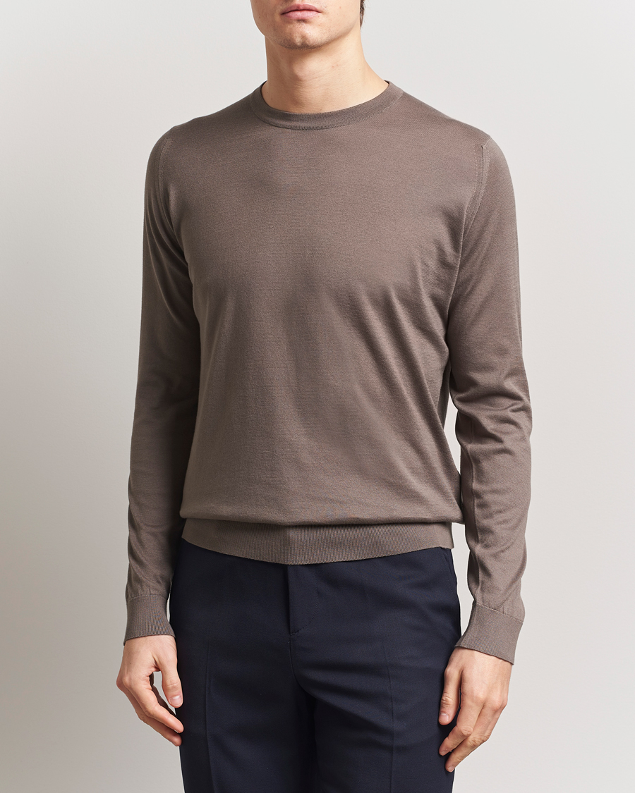 Herren | Pullover | John Smedley | Rowland Sea Island Crew Neck Pullover Beige Musk