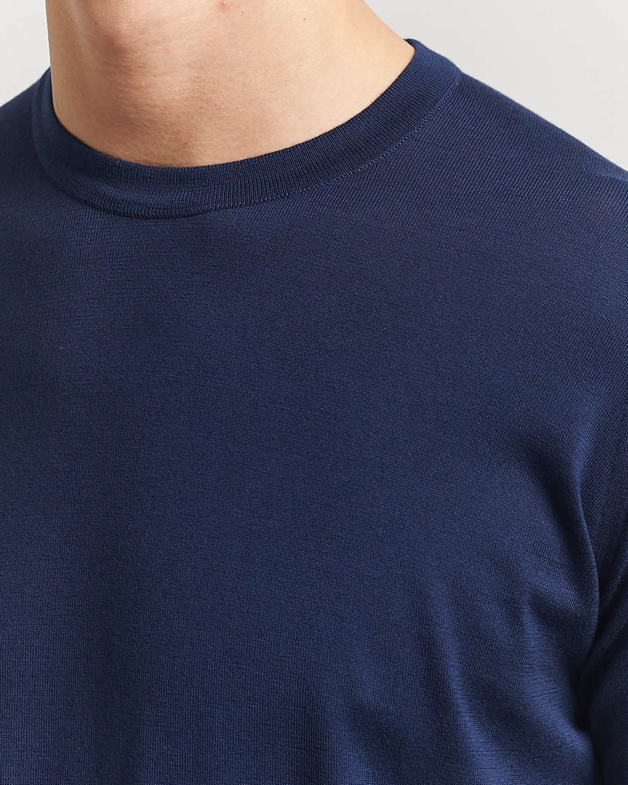 Herren | Pullover | John Smedley | Rowland Sea Island Crew Neck Pullover French Navy