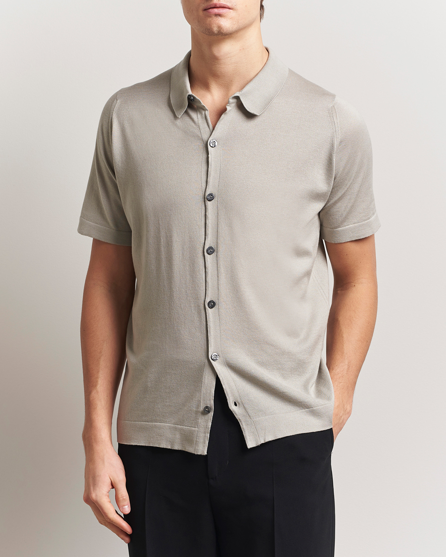 Herren | Hemden | John Smedley | Folke Sea Island Knitted Polo Parchment