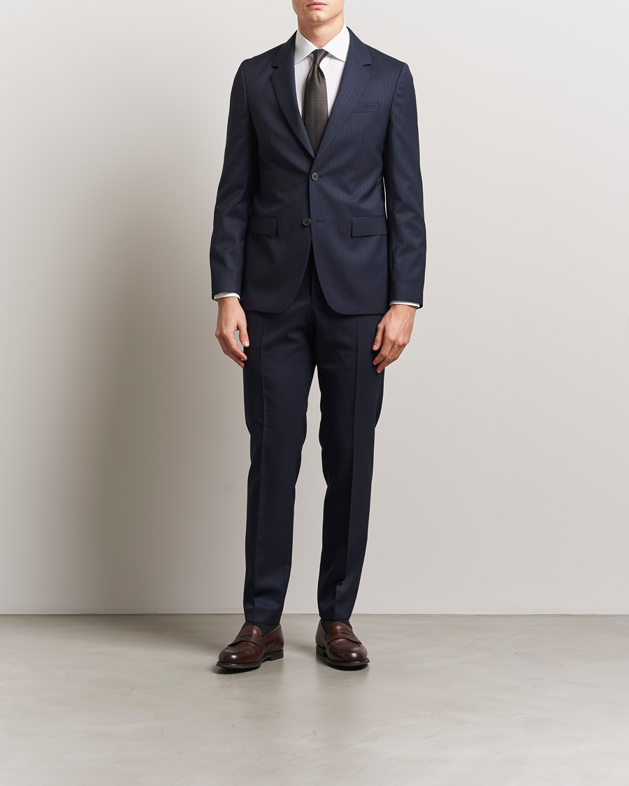 Herren | Anzüge | BOSS BLACK | Houston Wool Pinstriped Suit Dark Blue