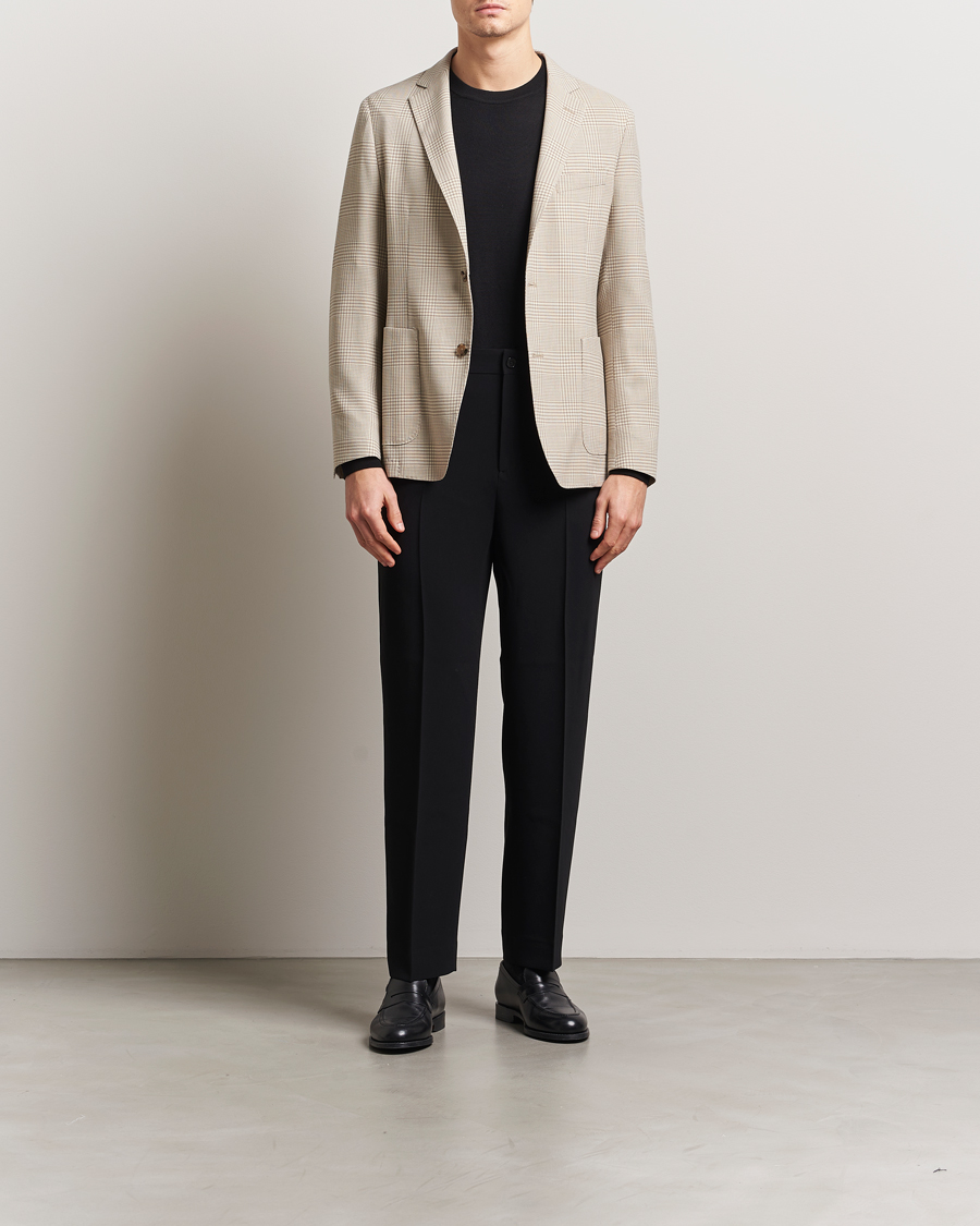 Herren | Sakkos | BOSS BLACK | Hanry Wool Checked Blazer Light Beige