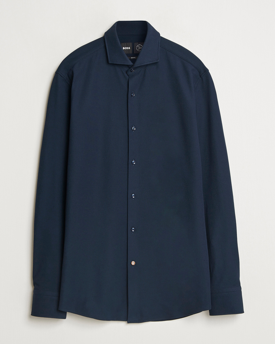Herren | Hemden | BOSS BLACK | Hank Structured Shirt Dark Blue