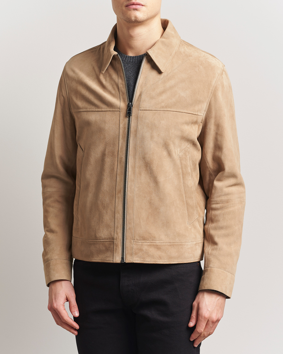 Herren | Jacken | BOSS BLACK | Malbano Suede Jacket Light Beige