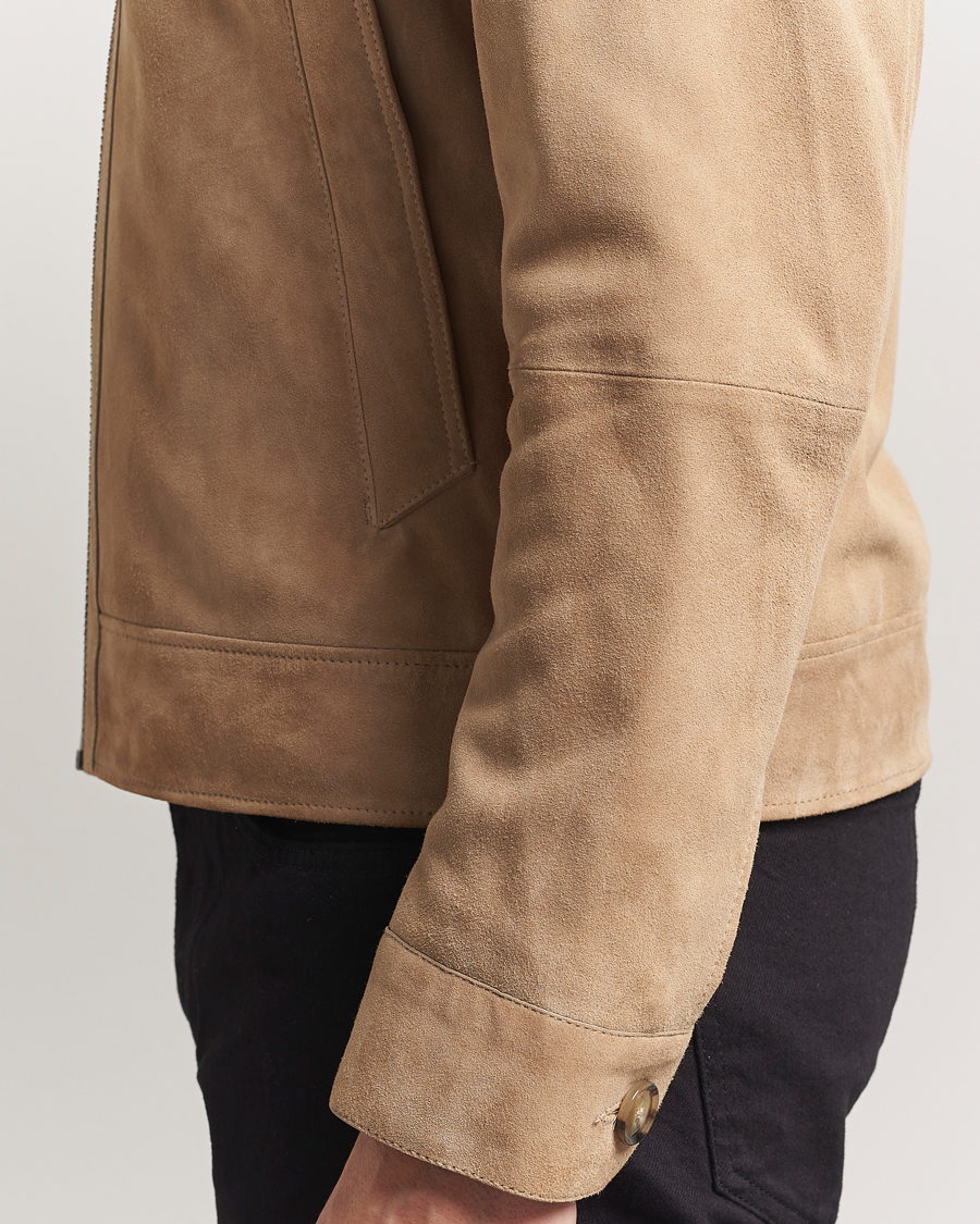 Herren | Jacken | BOSS BLACK | Malbano Suede Jacket Light Beige