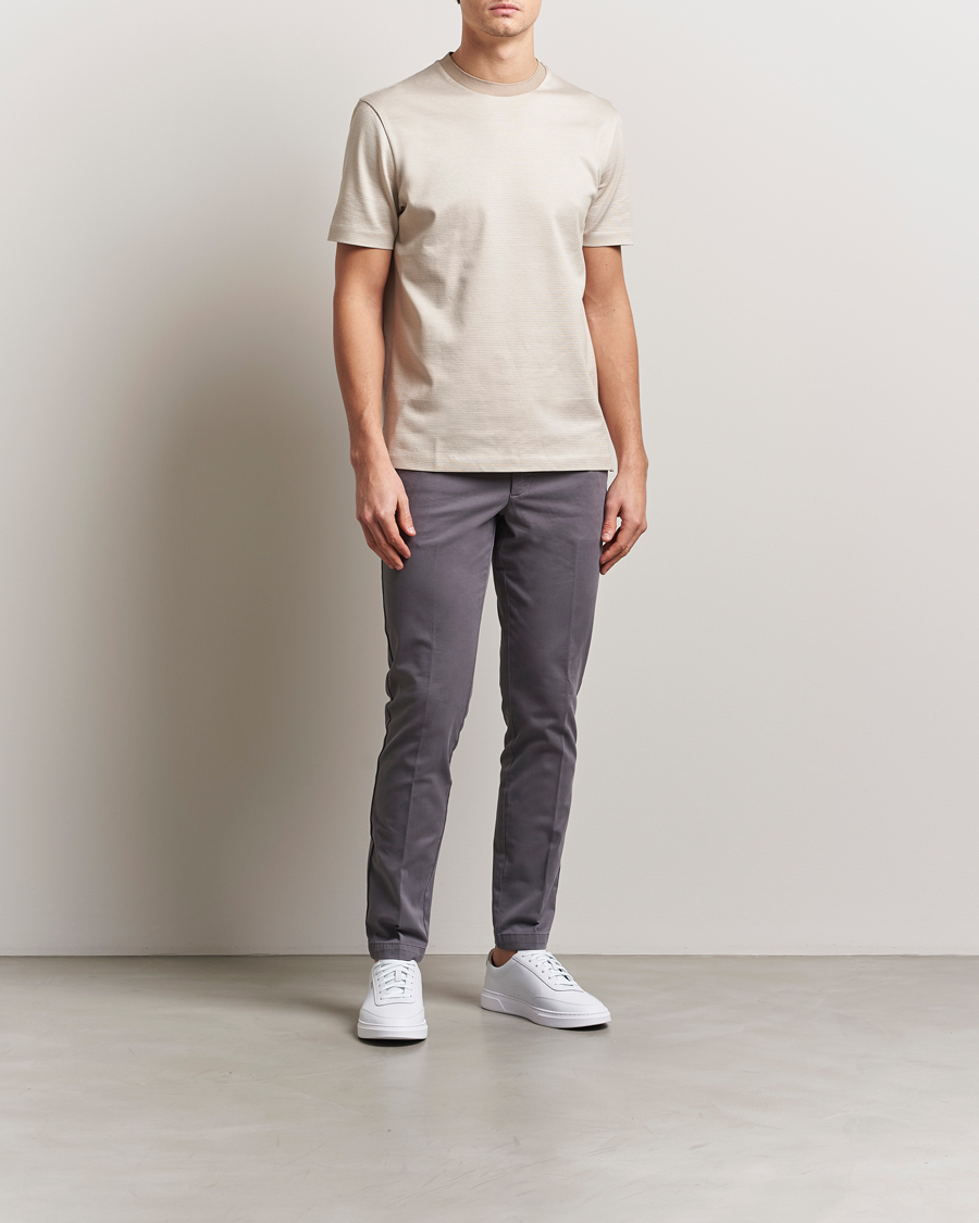 Herren | T-Shirts | BOSS BLACK | Thompson Structured T-Shirt Light Beige