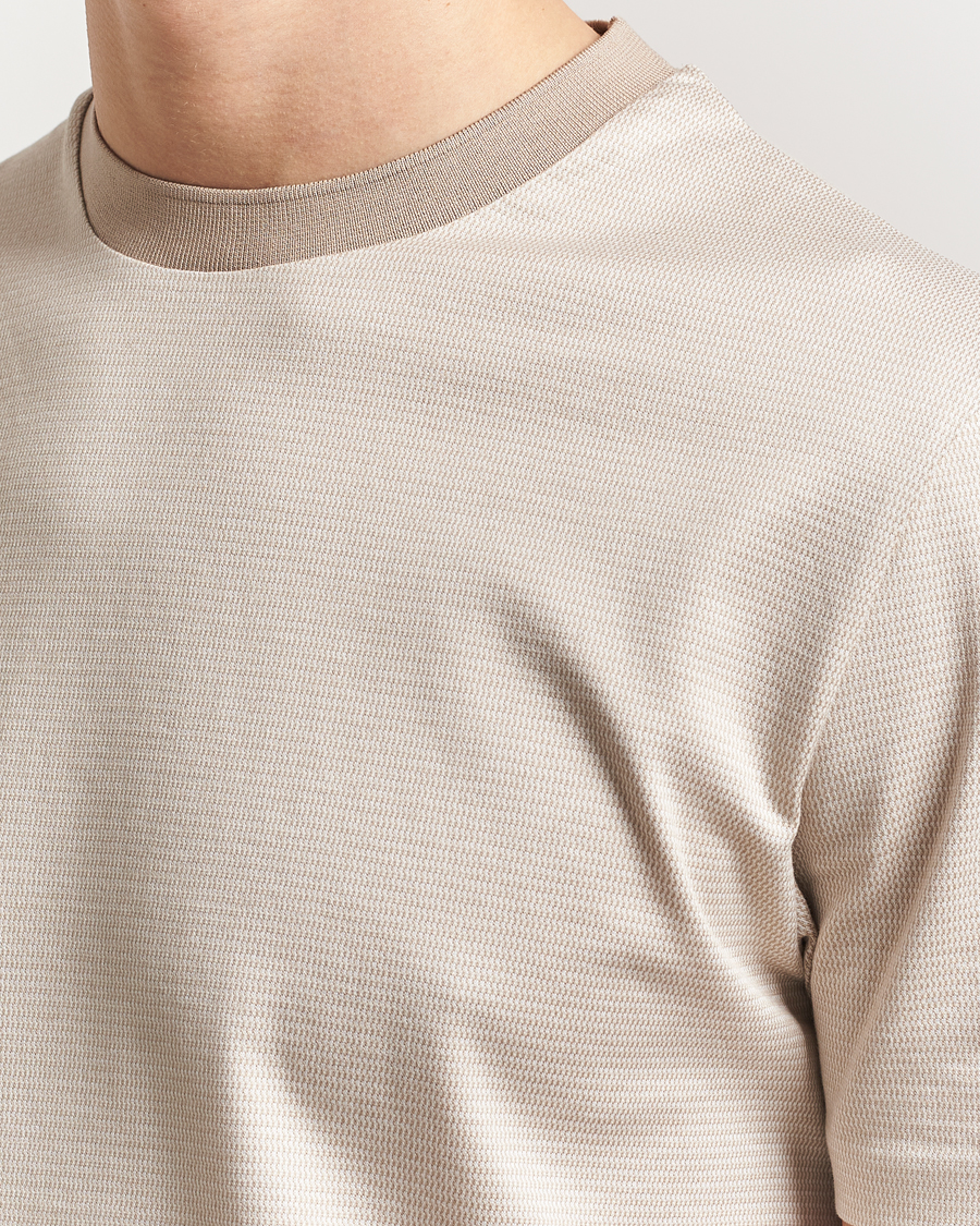 Herren | T-Shirts | BOSS BLACK | Thompson Structured T-Shirt Light Beige