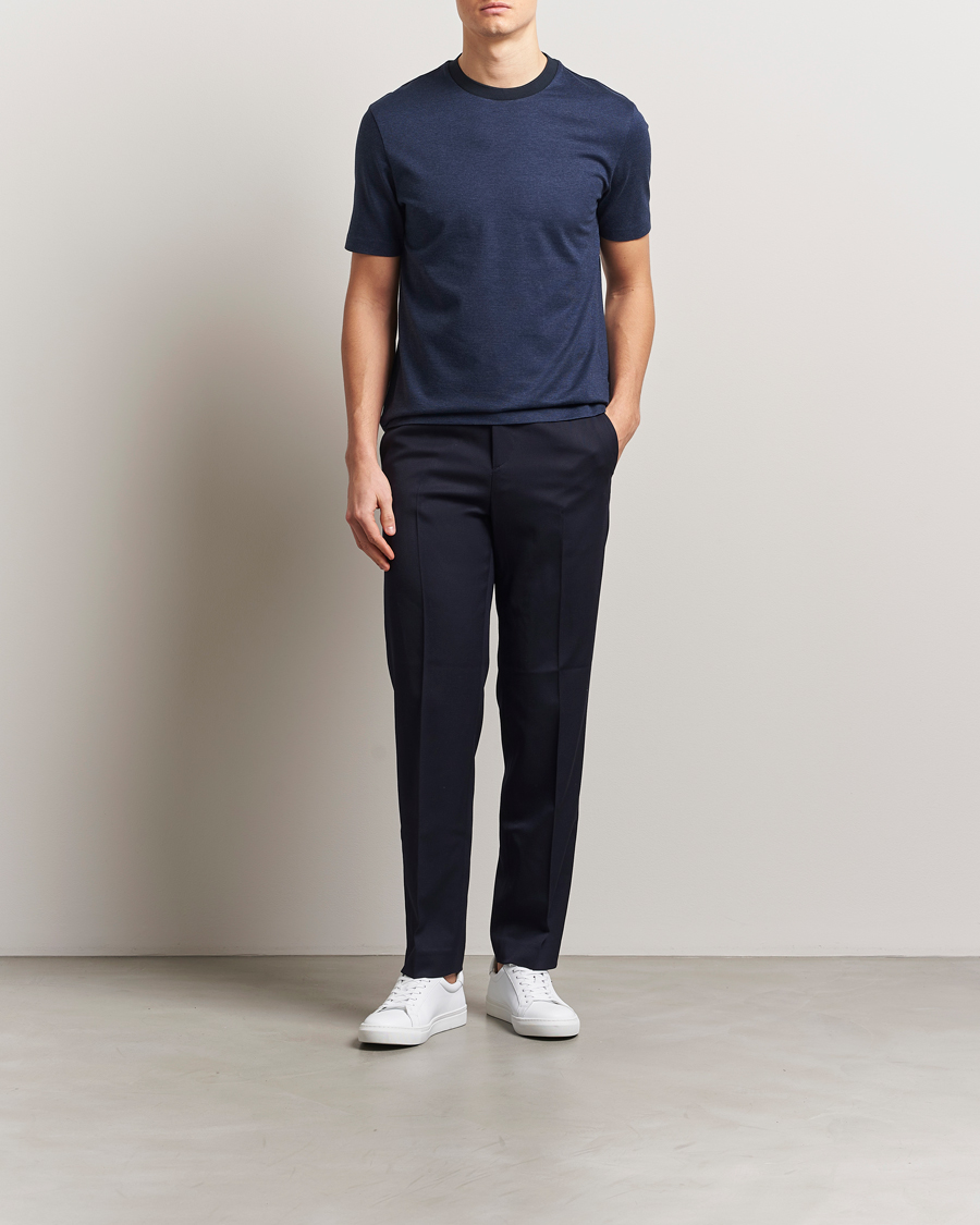 Herren | T-Shirts | BOSS BLACK | Thompson Structured T-Shirt Dark Blue