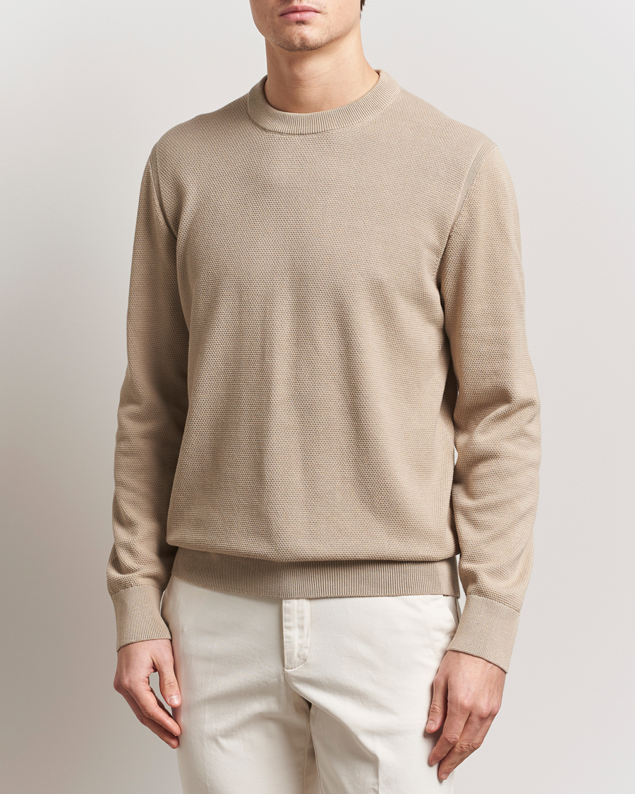 Herren | Pullover | BOSS BLACK | Ecaio Knitted Sweater Light Beige