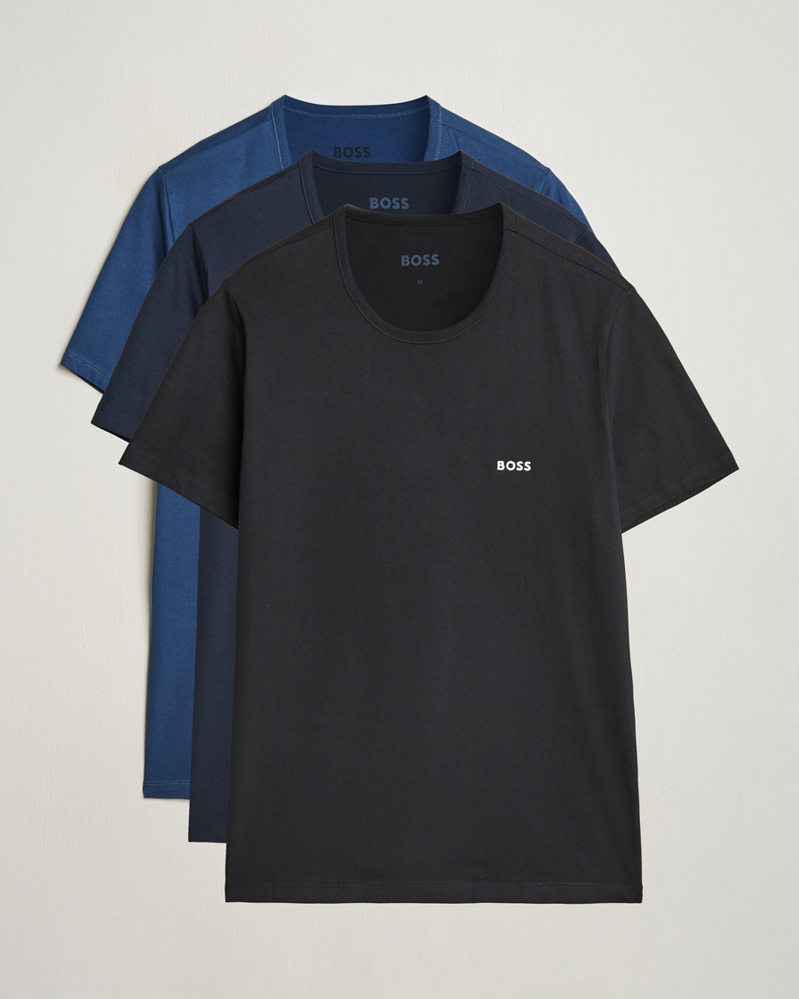 Herren | T-Shirts | BOSS BLACK | 3-Pack Crew Neck T-Shirt Blue/Black/Navy