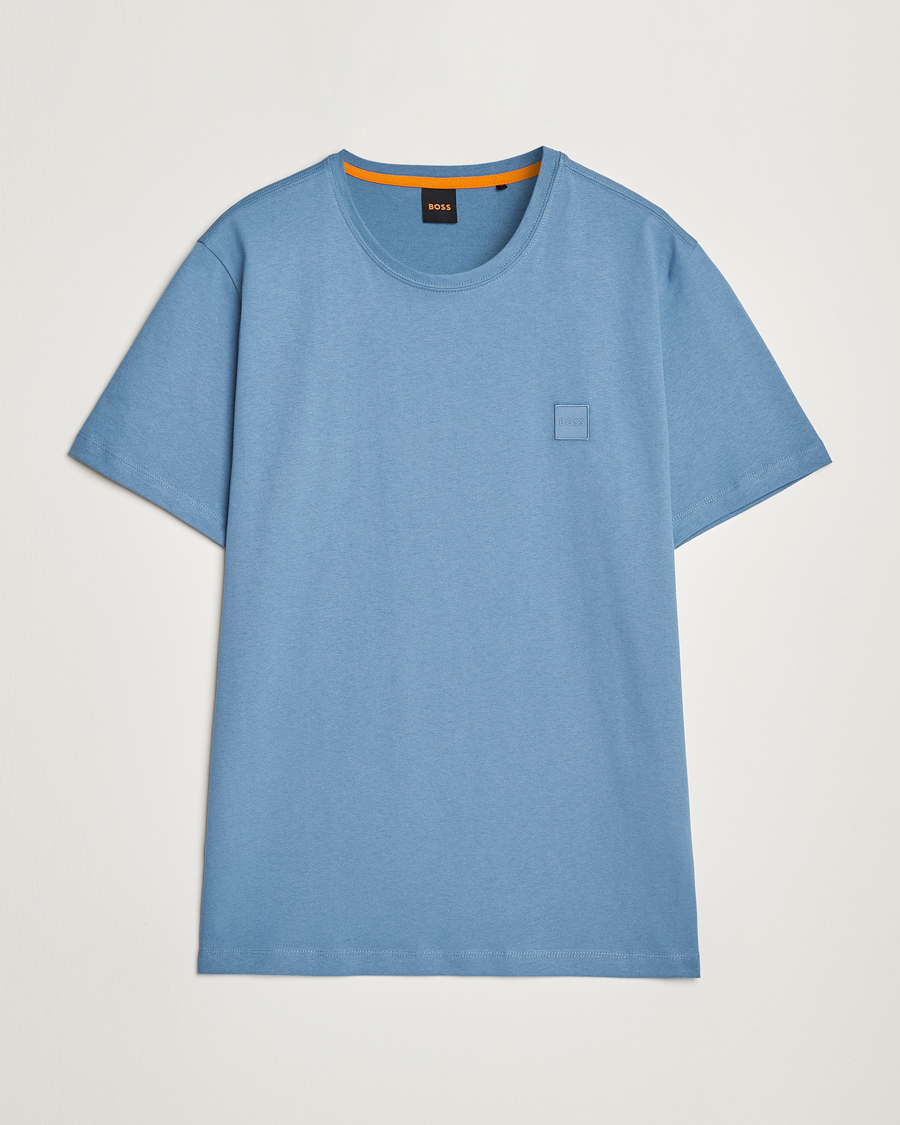 Herren | T-Shirts | BOSS ORANGE | Tales Logo Crew Neck T-Shirt Light Blue
