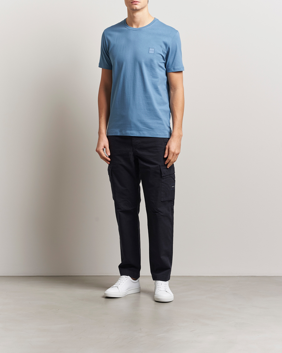 Herren | T-Shirts | BOSS ORANGE | Tales Logo Crew Neck T-Shirt Light Blue