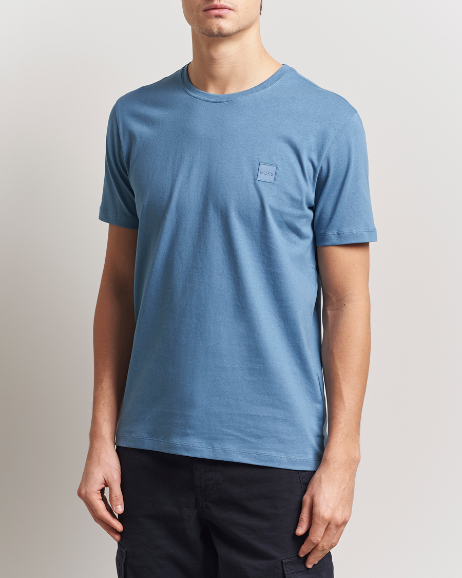 Herren | T-Shirts | BOSS ORANGE | Tales Logo Crew Neck T-Shirt Light Blue