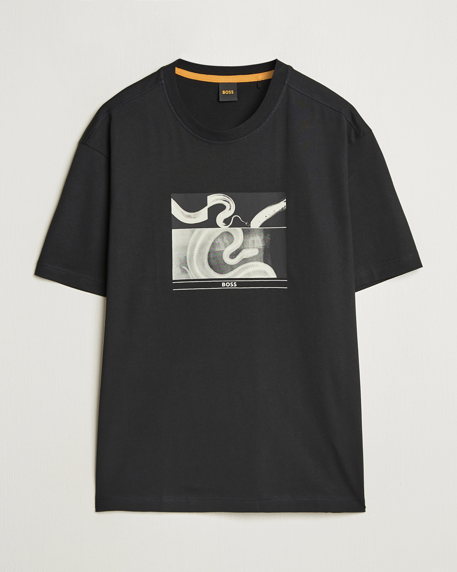 Herren | T-Shirts | BOSS ORANGE | Barragan Printed T-Shirt Black