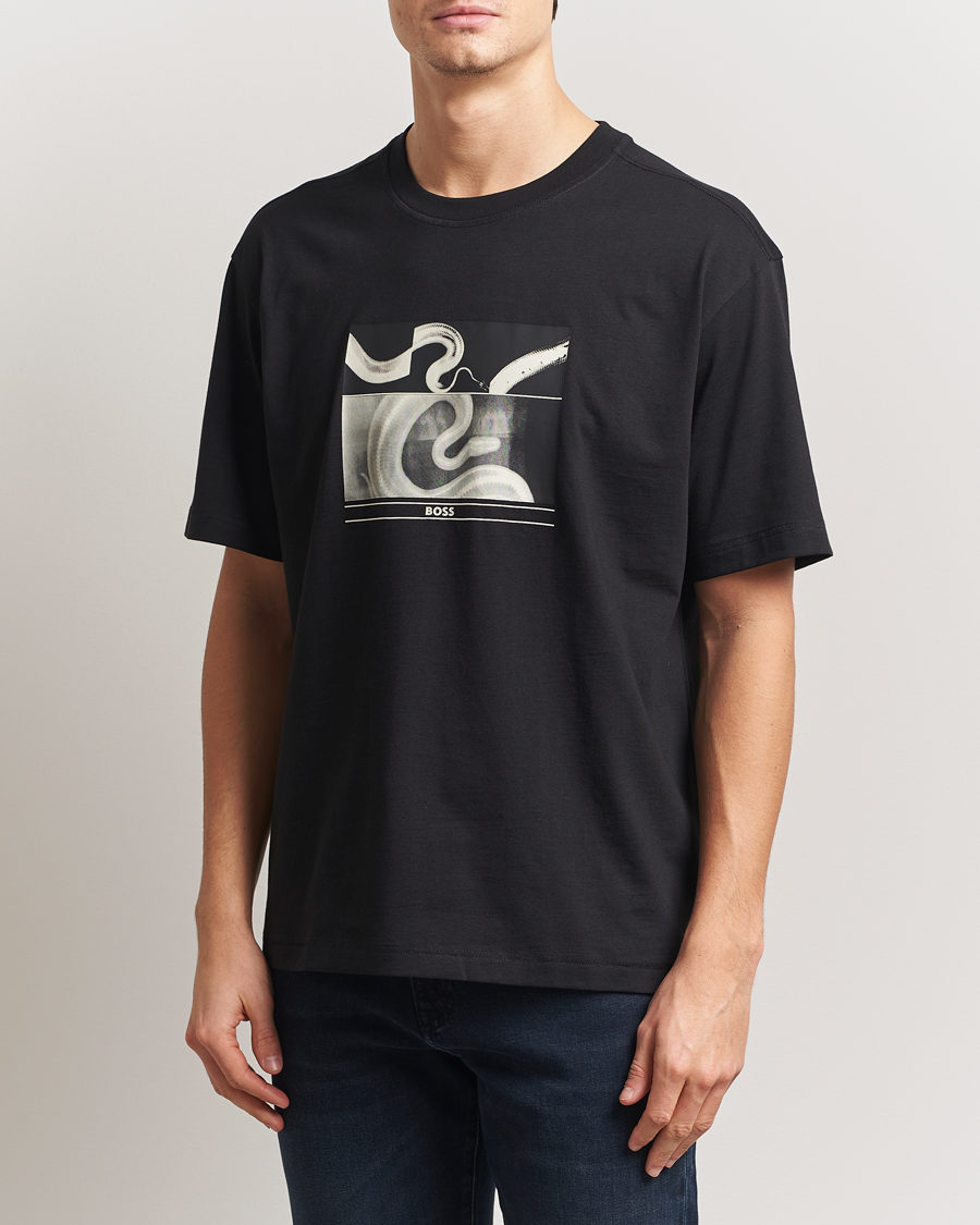 Herren | T-Shirts | BOSS ORANGE | Barragan Printed T-Shirt Black