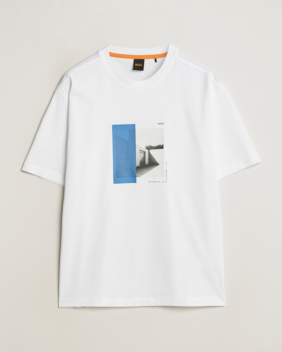 Herren | T-Shirts | BOSS ORANGE | Barragan Printed T-Shirt White