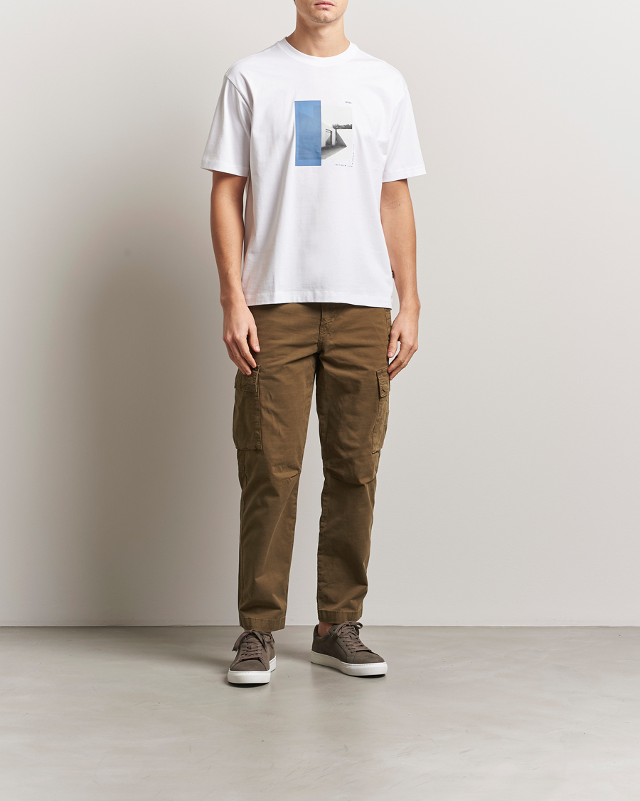 Herren | T-Shirts | BOSS ORANGE | Barragan Printed T-Shirt White