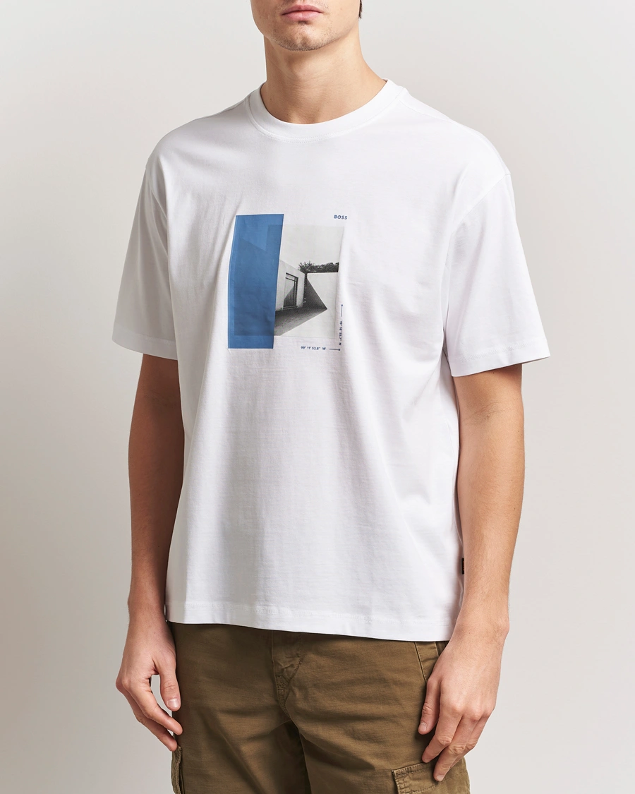 Herren | T-Shirts | BOSS ORANGE | Barragan Printed T-Shirt White