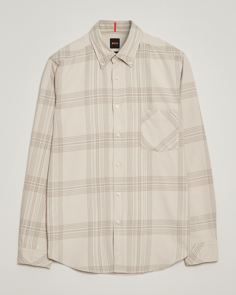Herren | Hemden | BOSS ORANGE | Rickert Checked Shirt Light Beige