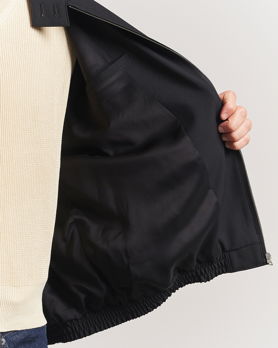 Herren | Jacken | Auralee | Wool Zip Bomber Jacket Black