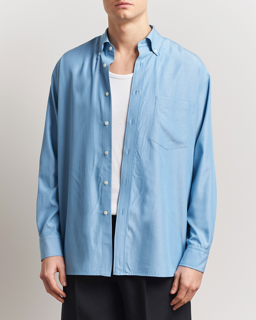 Herren | Hemden | Auralee | Button Down Shirt Sax Blue