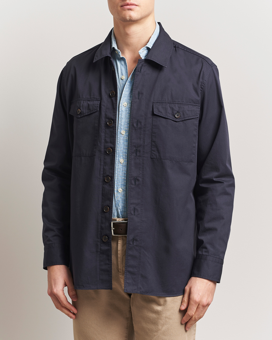 Herren | Hemden | Grigio | Cotton Overshirt Navy