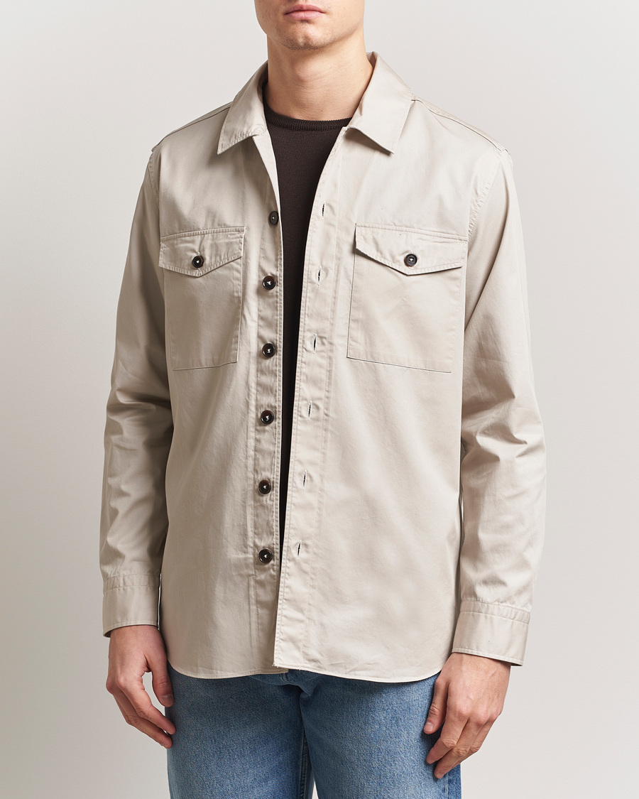 Herren | Hemden | Grigio | Cotton Overshirt Beige