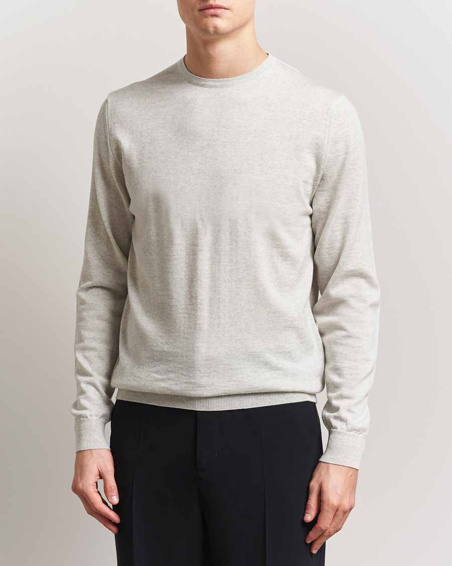 Herren | Pullover | Stenströms | Merino Patch Crew Neck Grey