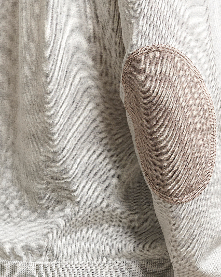 Herren | Pullover | Stenströms | Merino Patch Crew Neck Grey