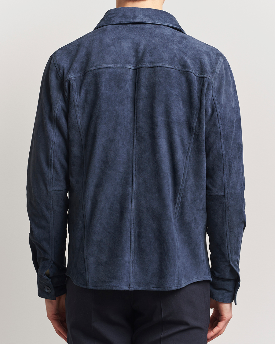 Herren | Jacken | Stenströms | Suede Overshirt Navy