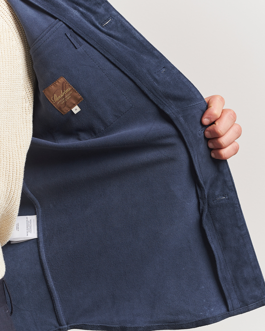 Herren | Jacken | Stenströms | Suede Overshirt Navy