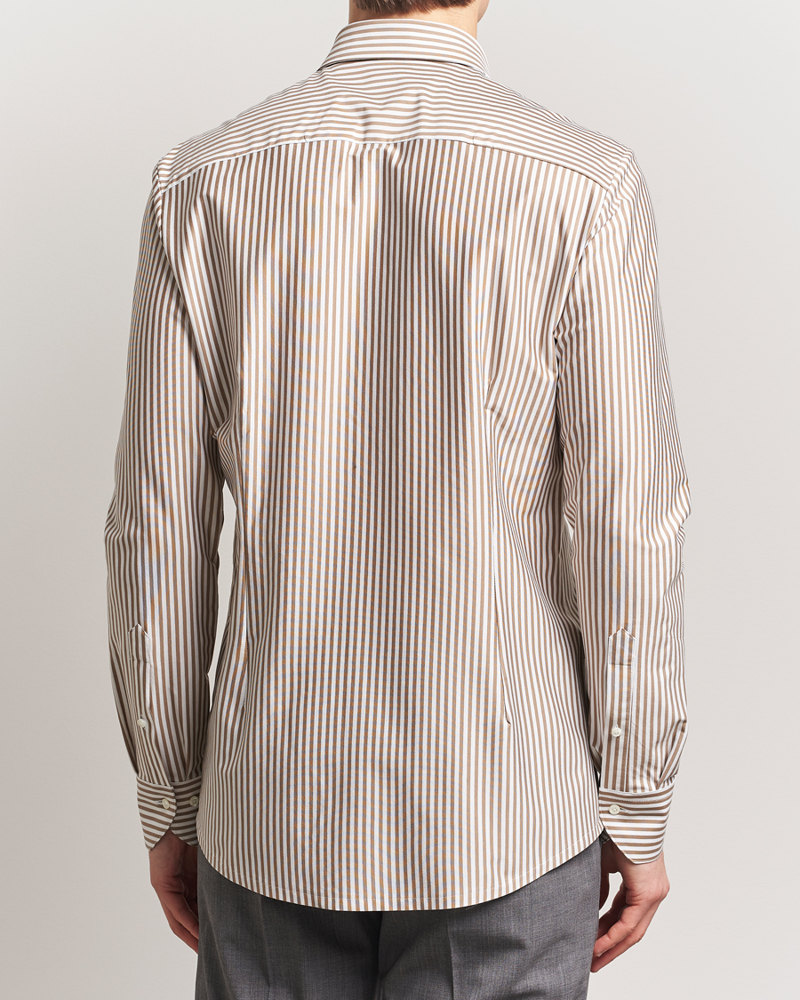 Herren | Hemden | Stenströms | Striped Jersey Shirt Beige
