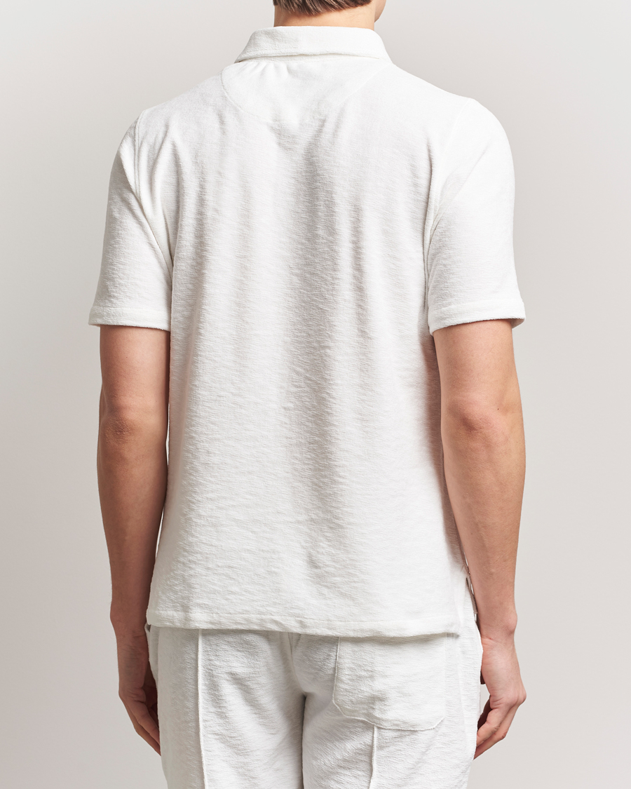 Herren | Poloshirts | Stenströms | Terry Slub Cotton Polo White