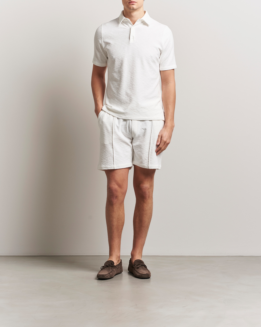 Herren | Shorts | Stenströms | Terry Slub Cotton Shorts White
